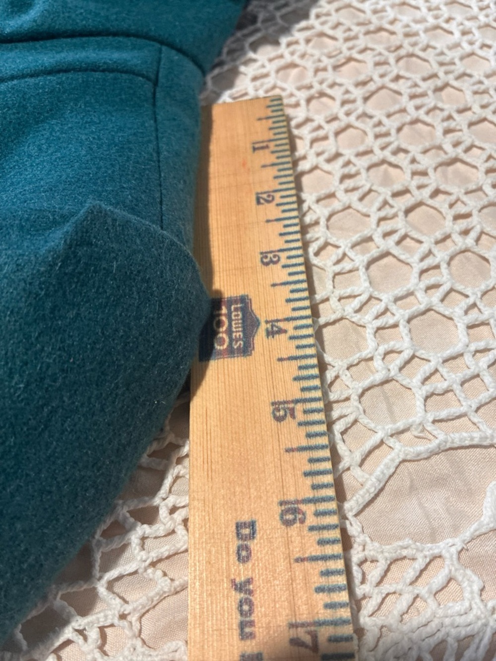 Women’s S Teal Mid-Length Pea Coat Bow Accent Double-Breasted Collared Long slv - Picture 8 of 14